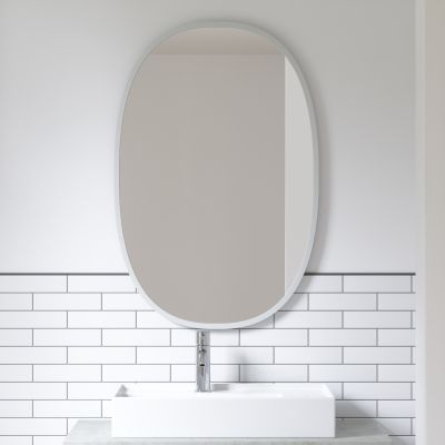 UMBRA HUB MIRROR OVAL 24x36 GREY