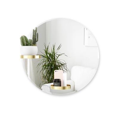 UMBRA PERCH MIRROR 24 IN BRASS
