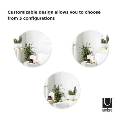 UMBRA PERCH MIRROR 24 IN BRASS