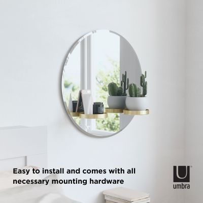 UMBRA PERCH MIRROR 24 IN BRASS