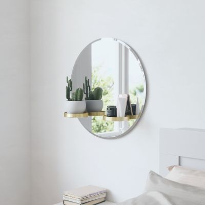 UMBRA PERCH MIRROR 24 IN BRASS