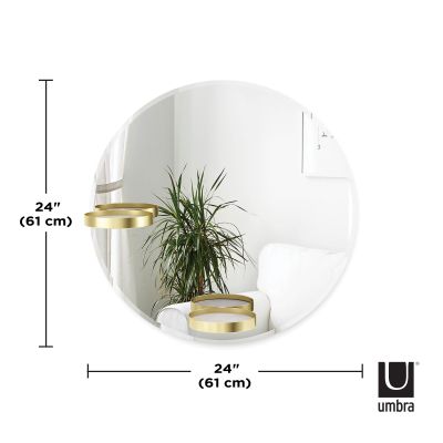 UMBRA PERCH MIRROR 24 IN BRASS